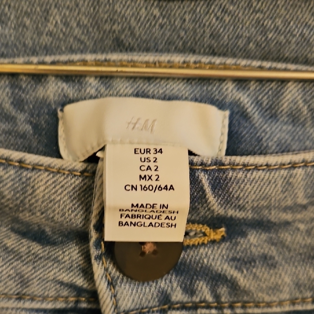 H&M Sky Blue Denim Cropped Wide Leg Jean - Picture 5 of 8